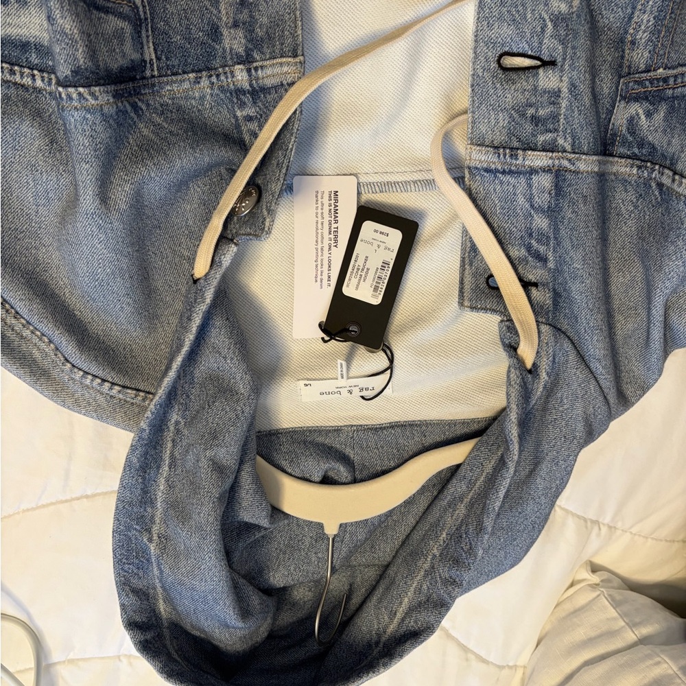 rag & bone Light Blue Hooded Denim Jacket - Picture 5 of 5